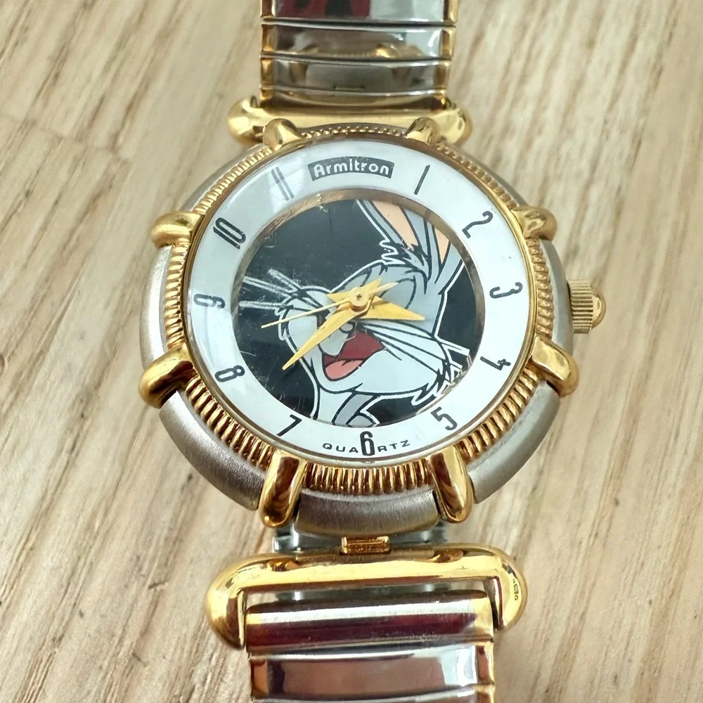 Vintage 90s Armitron Warner bros looney tunes bugs bunny watch NEW BATTERY